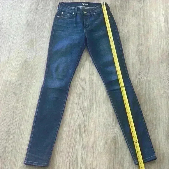 HOST PICK ❤️ 7 For all Mankind The Skinny Stretch Low Rise Blue Jean size 25 - Picture 8 of 14